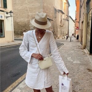 Linen Wrap Mini Dress